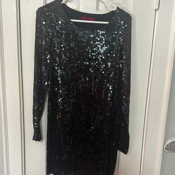 Velvet Dresses & Skirts - Anthropologie Velvet brand Black Sequin Long Sleeve Dress